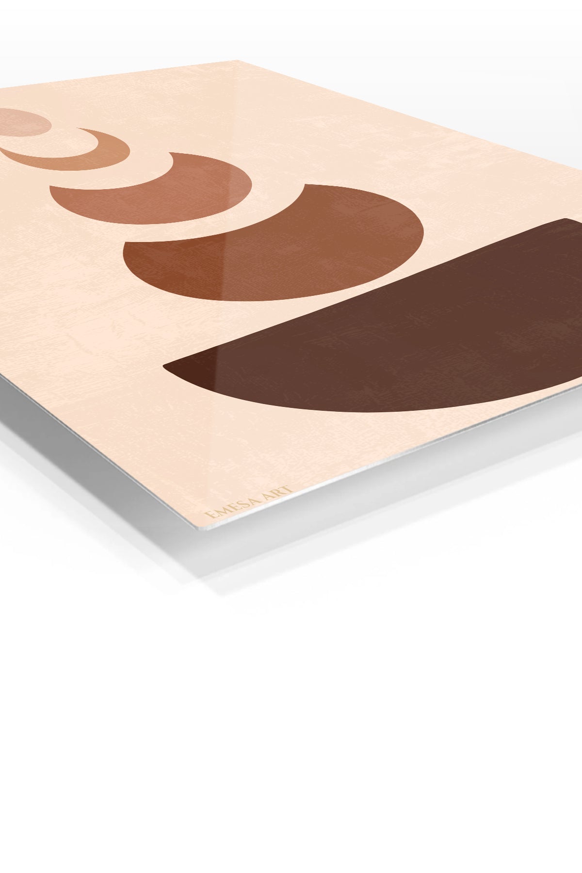 Earth Tone Balance premium metal wall art – angled view