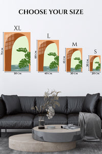 EMESA metal wall art size comparison guide for Monstera Arch Retreat