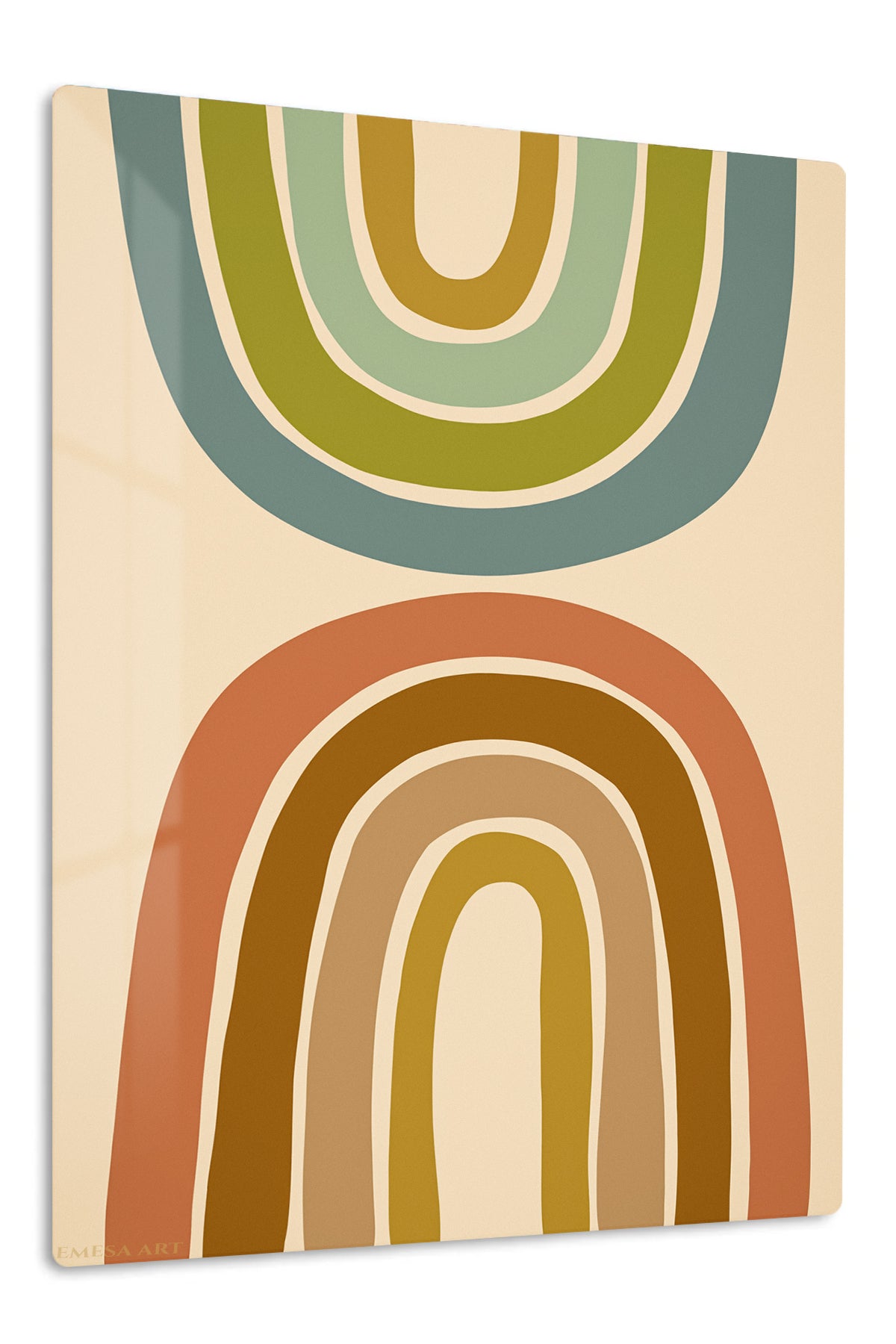 Earth Tone Archways premium metal wall art – front view