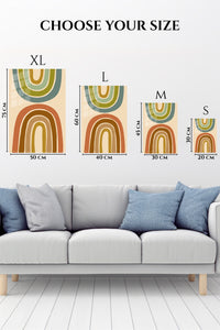 EMESA metal wall art size comparison guide for Earth Tone Archways