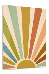 Earthtone Rising Sun premium metal wall art – front view