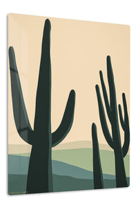 Saguaro Silhouettes at Dusk premium metal wall art – front view