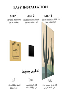 Magnetic mounting installation guide for Saguaro Silhouettes at Dusk metal wall art