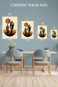 EMESA metal wall art size comparison guide for Desert Cactus Sunset
