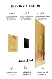 Magnetic mounting installation guide for Desert Cacti and Sun metal wall art
