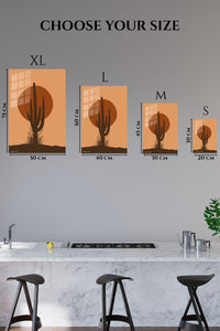 EMESA metal wall art size comparison guide for Desert Cactus Sunset