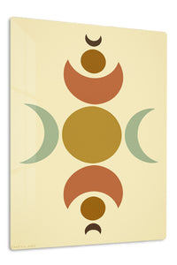 Earth Tone Lunar Balance premium metal wall art – front view