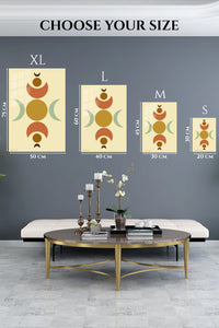 EMESA metal wall art size comparison guide for Earth Tone Lunar Balance