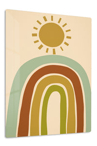 Earth Tone Rainbow Sunrise premium metal wall art – front view