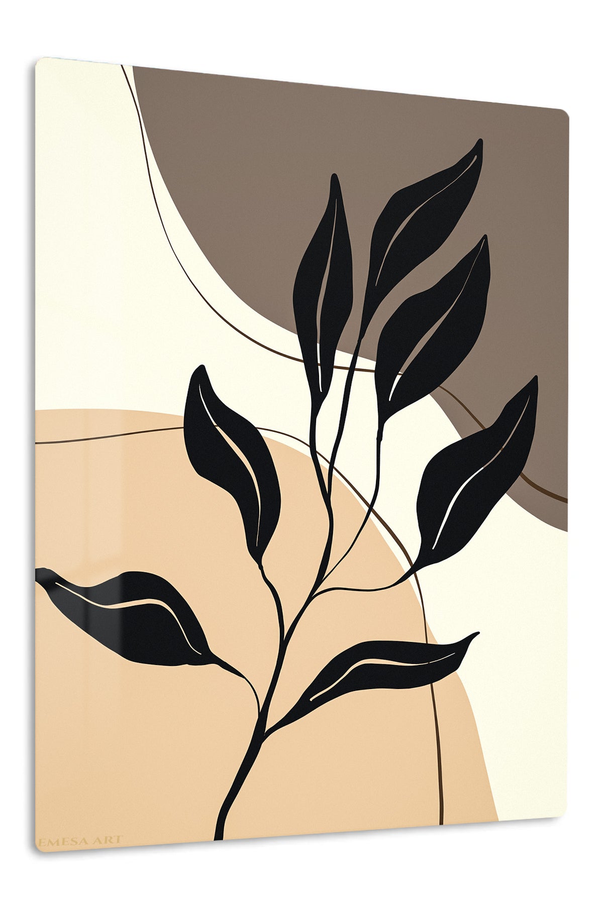 Midnight Botanical Silhouette premium metal wall art – front view