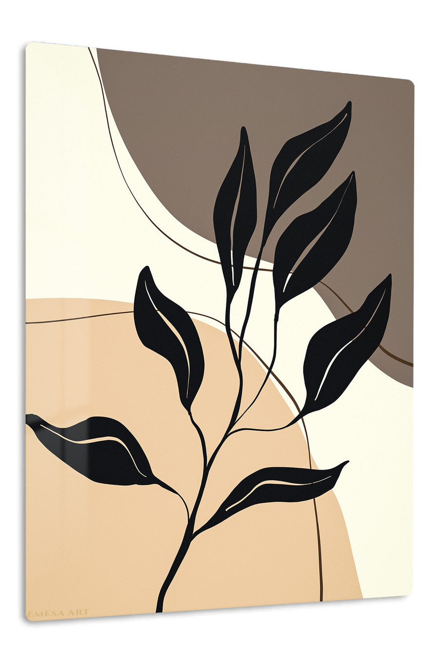 Midnight Botanical Silhouette premium metal wall art – front view