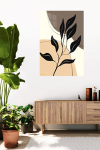 Midnight Botanical Silhouette metal wall art displayed in a contemporary living space