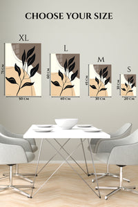 EMESA metal wall art size comparison guide for Midnight Botanical Silhouette