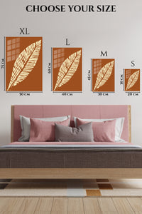 EMESA metal wall art size comparison guide for Cream Palm Frond Silhouette