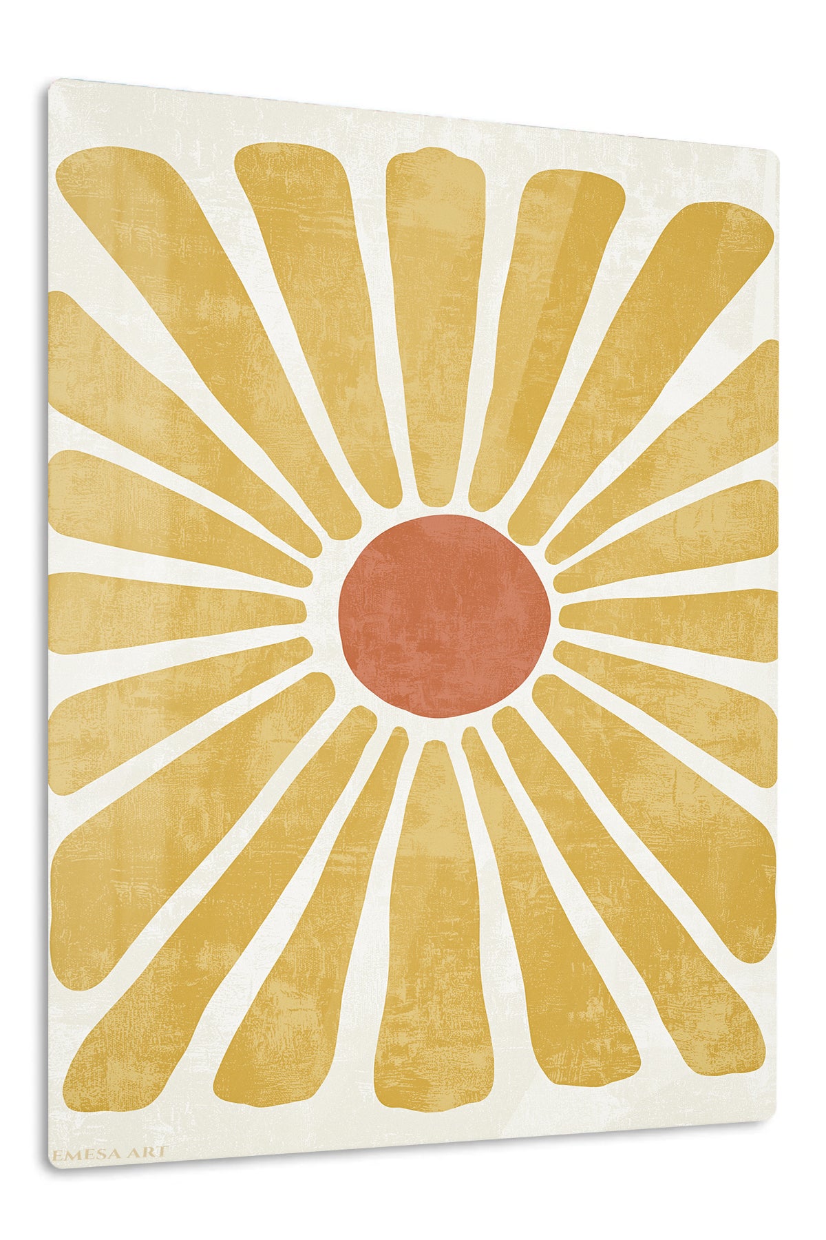 Golden Boho Sunburst premium metal wall art – front view