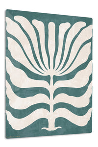 Teal Botanical Silhouette premium metal wall art – front view