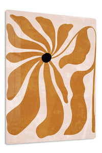 Ochre Bloom premium metal wall art – front view