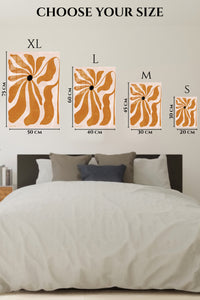 EMESA metal wall art size comparison guide for Ochre Bloom