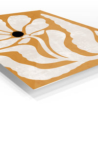 Ochre Botanical Silhouette premium metal wall art – angled view