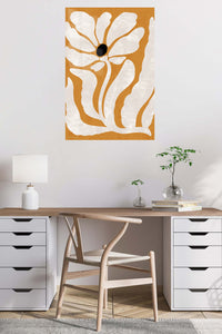 Ochre Botanical Silhouette metal wall art displayed in a contemporary living space