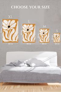 EMESA metal wall art size comparison guide for Ochre Botanical Silhouette