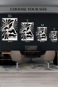 EMESA metal wall art size comparison guide for Bold Botanical Silhouettes
