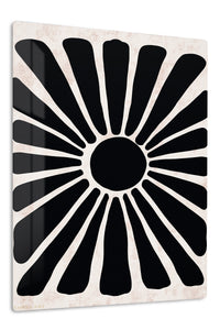 Bold Black Sunburst premium metal wall art – front view