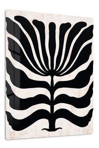 Bold Black Botanical Silhouette premium metal wall art – front view