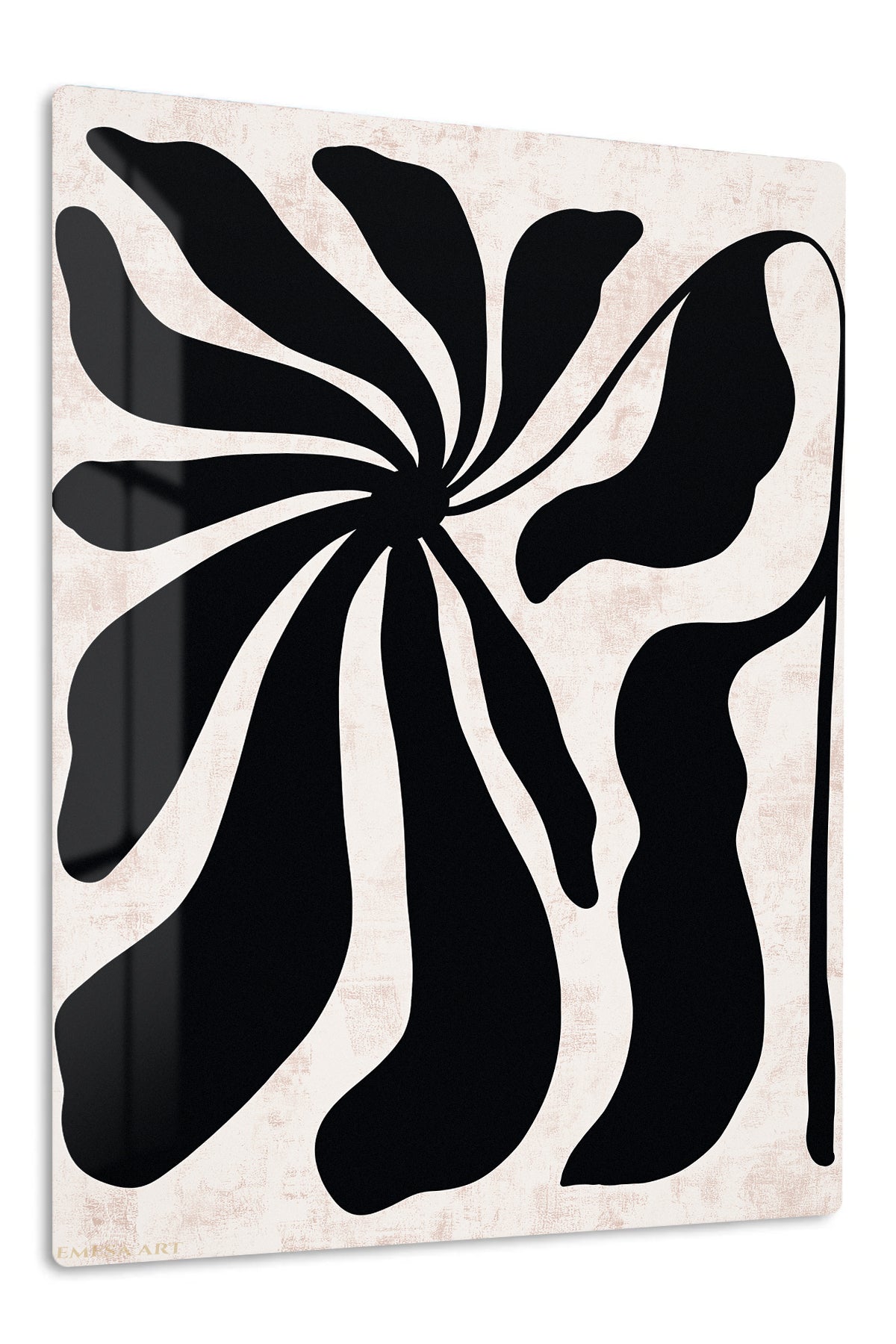 Black Botanical Silhouette premium metal wall art – front view