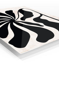 Black Botanical Silhouette premium metal wall art – angled view