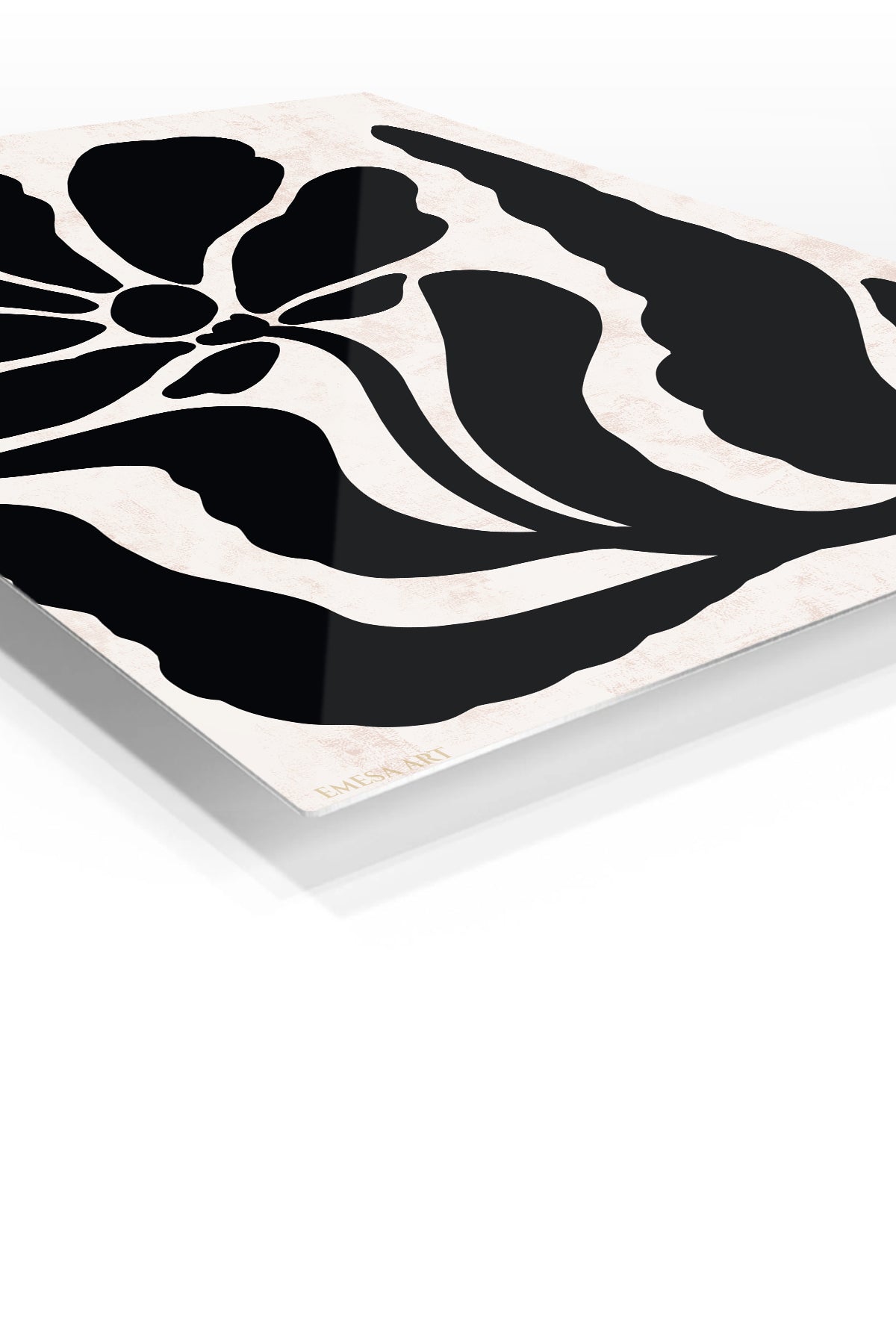 Midnight Botanical Silhouette premium metal wall art – angled view