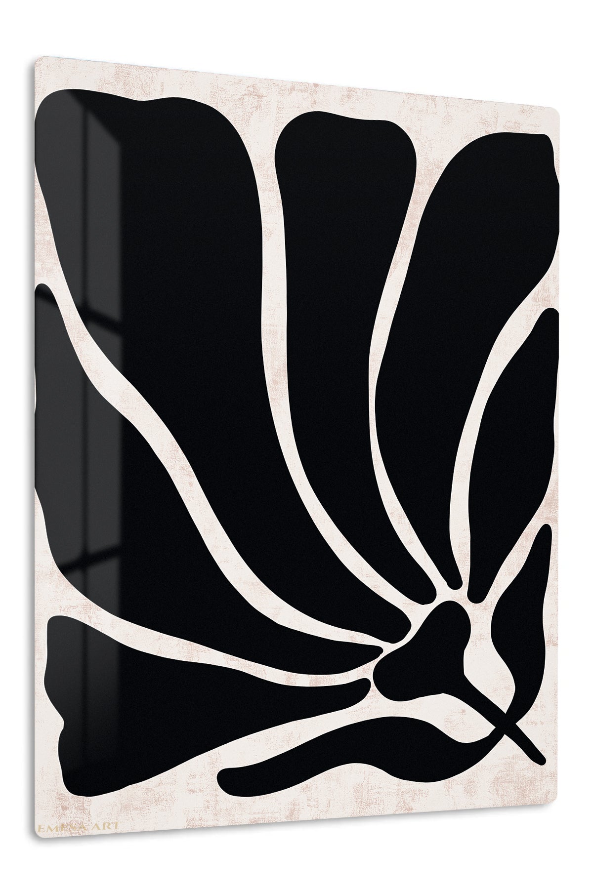 Black Organic Forms premium metal wall art – front view