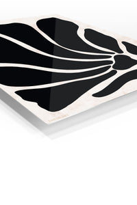 Black Organic Forms premium metal wall art – angled view