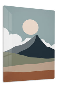 Desert Mountain Sun premium metal wall art – front view