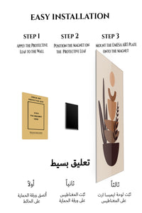 Magnetic mounting installation guide for Earthtone Botanical Balance metal wall art