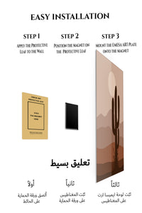 Magnetic mounting installation guide for Desert Cactus at Dusk metal wall art