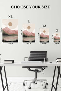 EMESA metal wall art size comparison guide for Blush Mountain Lake