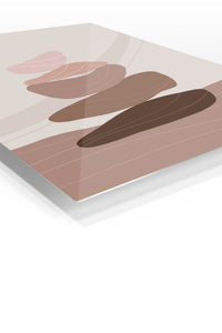Earth Tone Balancing Stones premium metal wall art – angled view