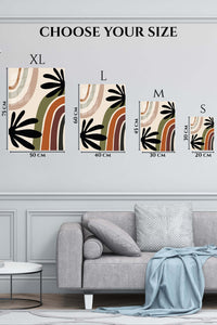 EMESA metal wall art size comparison guide for Earthtone Botanical Arches