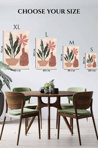 EMESA metal wall art size comparison guide for Terracotta Botanical Still Life