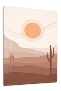 Terracotta Desert Sun premium metal wall art – front view