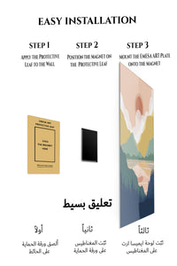 Magnetic mounting installation guide for Pastel Mountain Sunrise metal wall art