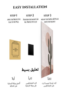 Magnetic mounting installation guide for Desert Cactus and Blush Sun metal wall art