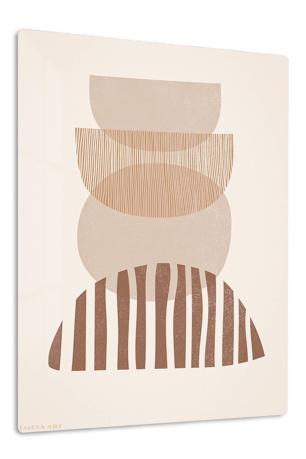 Earthtone Arch Rhythm premium metal wall art – front view