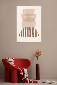 Earthtone Arch Rhythm metal wall art displayed in a contemporary living space