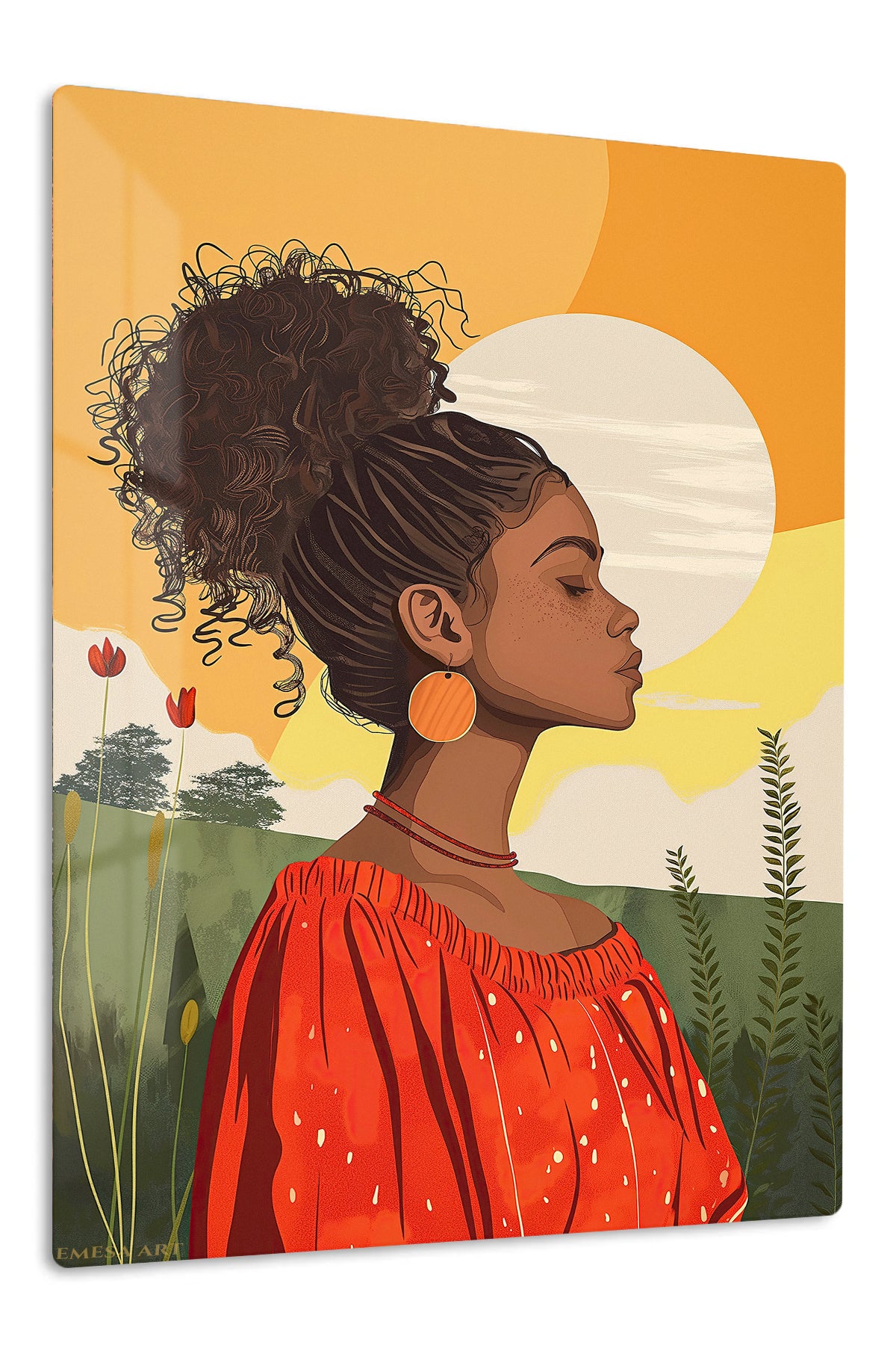 Sunlit Natural Beauty premium metal wall art – front view