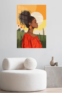 Sunlit Natural Beauty metal wall art displayed in a contemporary living space