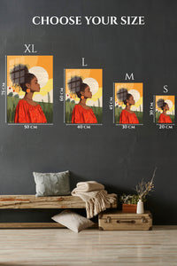 EMESA metal wall art size comparison guide for Sunlit Natural Beauty