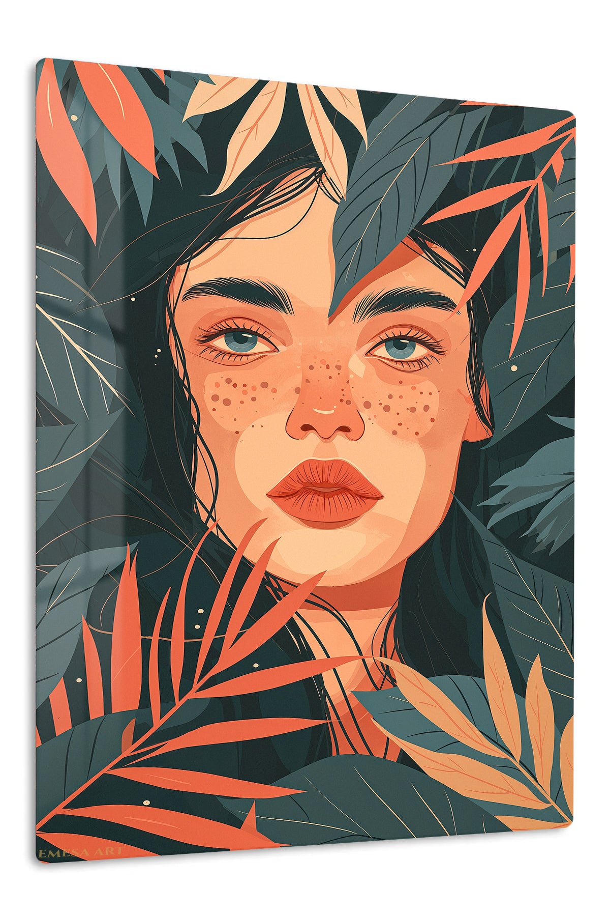Tropical Reverie Portrait premium metal wall art – front view