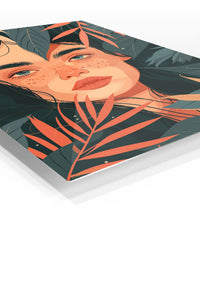 Tropical Reverie Portrait premium metal wall art – angled view